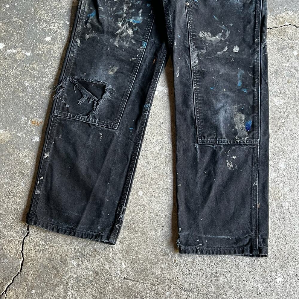 Carhartt faded black double knee work wear carpenter pants - Picture 3 of 12